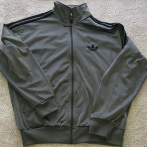 Adidas green track zip up
